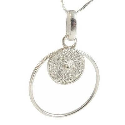 Bague pendentif et spirale argent