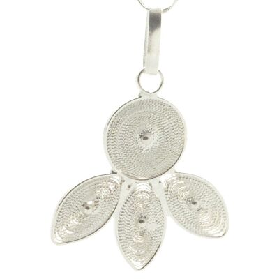 Pendentif spirale et ovale argent