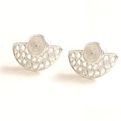 Studs with semicircle loops and spiral silver