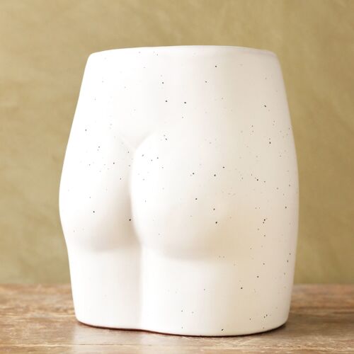 Ceramic Speckled Bum Vase  H17.5cm