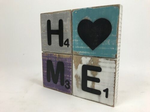 Decoratie blok HOME 20x20x3 cm (VE 2)