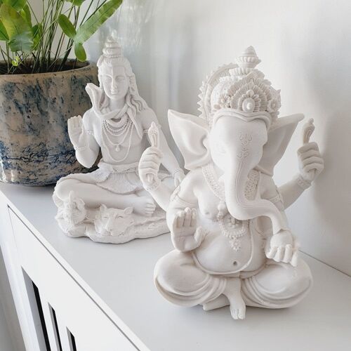 Lord Ganesh Statue in Pure White - Large
