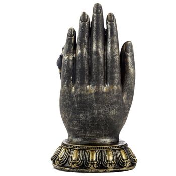 Statue de Ganesh noir assis dans la main 8