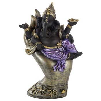 Statue de Ganesh noir couché dans la main 7