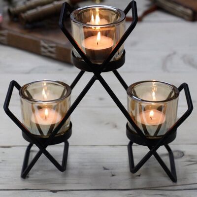 Iron Votive Candle Holder - 3 Cup