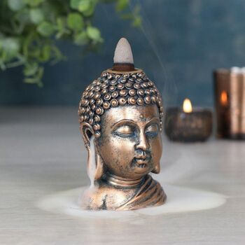 Brûleur à contre-courant à tête de bouddha en bronze 2