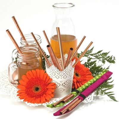 Handmade Copper Drinking Straws - Smoothie Straw with Pouch