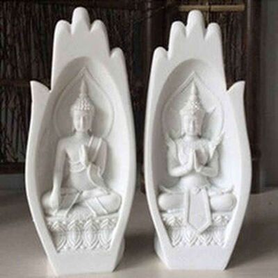 Namaste Yoga Hands Sculpture - Blanc ou Naturel - Blanc