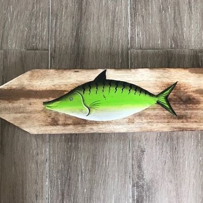 Legno di scarto con Pesce verde 12x45 cm (PU 6)