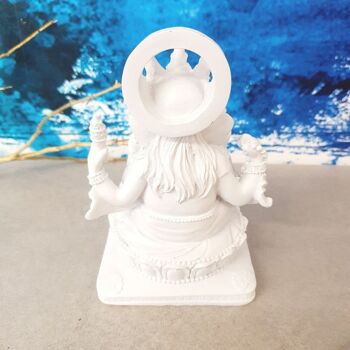 Statue de Ganesh assis blanc 3