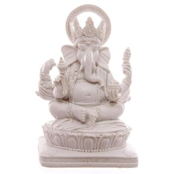 Statue de Ganesh assis blanc 5