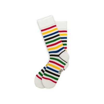 Colorful Striped Bauhaus Socks White 36-40