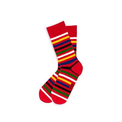 Colorful Striped Bauhaus Socks Red 36-40