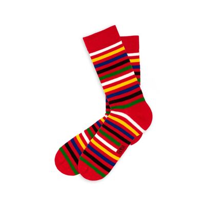 Colorful Striped Bauhaus Socks Red 40-44