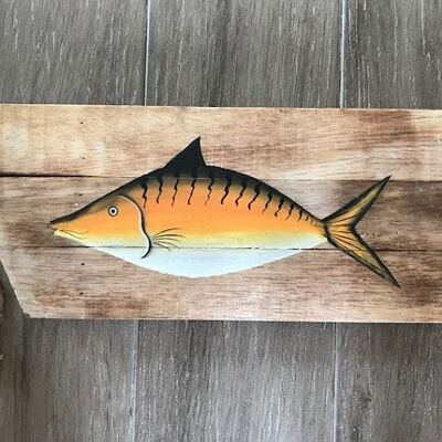 Altholz mit Fisch in der Farbe Orange 15x40 cm (VE 6)