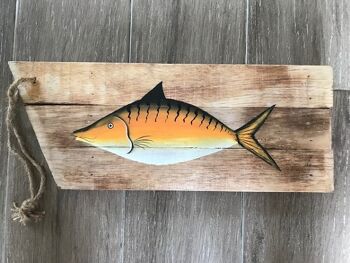 Chute de bois avec poisson de couleur orange 15x40 cm (VE 6)