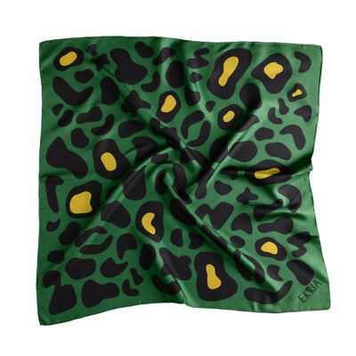 Animal Print Scarf Nile Green 90x90 cm