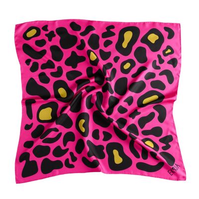 Animal Print Scarf Fucshia 50x50 cm