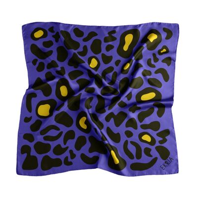 Animal Print Scarf Purple 90x90 cm