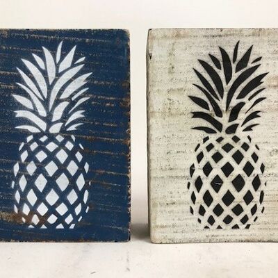 Block Alex 11x15x5 cm Pineapple blue / white (VE 2)