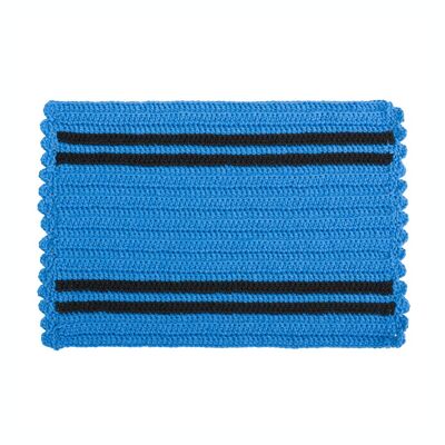 Hand Woven Bauhaus Placemat Black/Blue