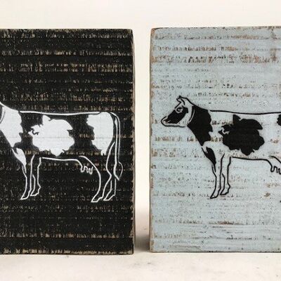 Block Alex 11x15x5 cm Vache noir / bleu clair (VE 2)