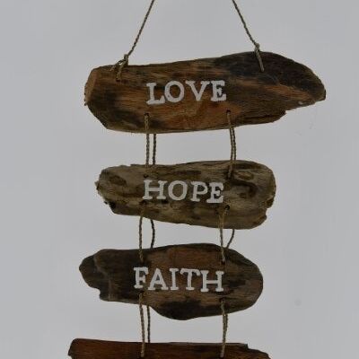 Treibholzanhänger LOVE-HOPE-FAITH-PEACE (VE6)