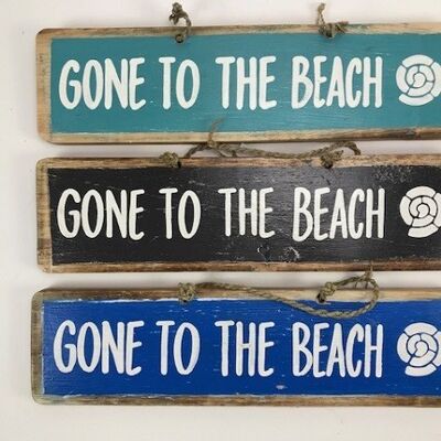 Text board Gone to the Beach approx 46x12x1.8 cm (PU 6)