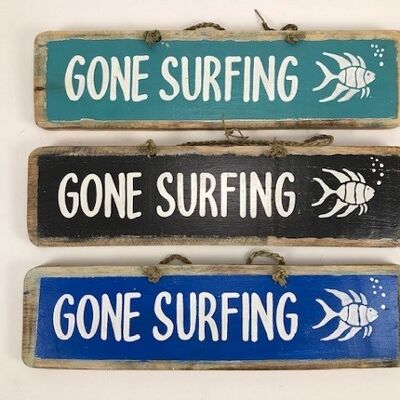 Text board Gone Surfing approx 46x12x1.8 cm (PU 6)