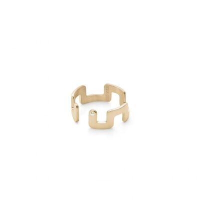 Small Square Stackable Midi Ring Yellow