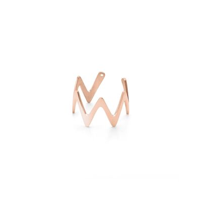 Large Zigzag Stackable Midi Ring Pink