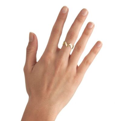 Small Zigzag Stackable Ring Yellow