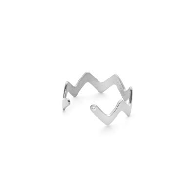 Small Zigzag Stackable Ring White