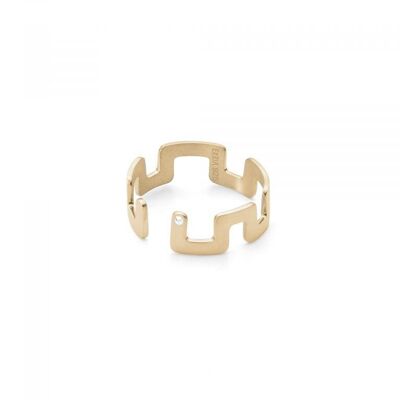 Small Square Stackable Ring Yellow