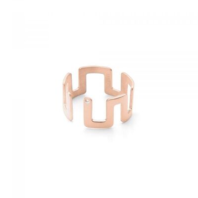 Large Square Stackable Ring Pink
