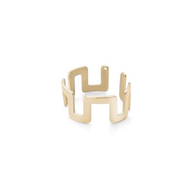 Large Square Stackable Ring Yellow