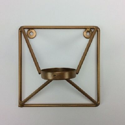 Square wall holders for tealight candle gold 15x15x19 cm Blue Gold (PU 8)