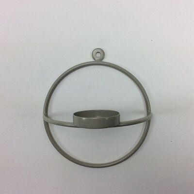 Round wall holder for tealight candle in the color light gray. (PU 8)