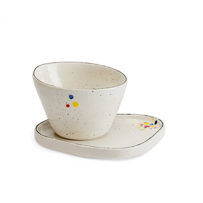 Coffee Cup With Plate White