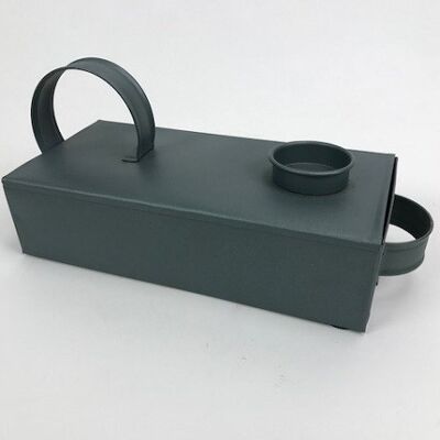 Houder voor waxinelicht kaars 24x10x10 cm Blue Grey (VE 10)