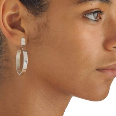 Duo Hoop Earrings White