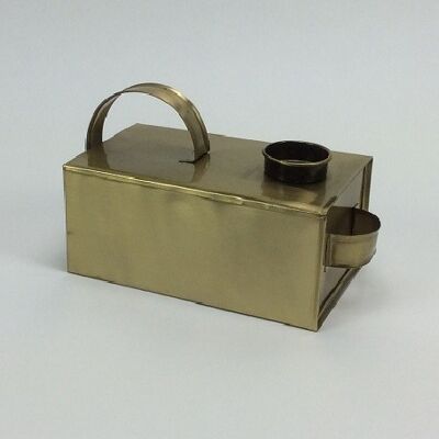 Houder voor waxinelicht kaarsen 22x10x12 cm BRASS (VE 10)