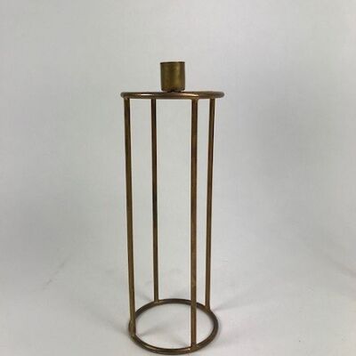 Holder for dinner candle 10x10x25 cm Blue Gold (PU 4)