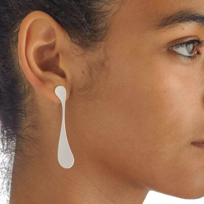 Long Drip Earrings White