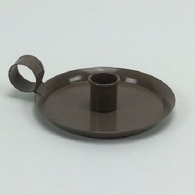 Metal holder for a dinner candle in gray. Mountain Gray (VE 6)
