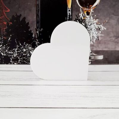 Single Heart On Side - 10mm White Acrylic
