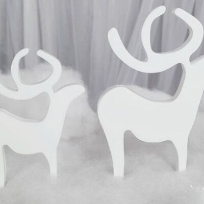 Freestanding Christmas Reindeer - 10mm White Acrylic - Child