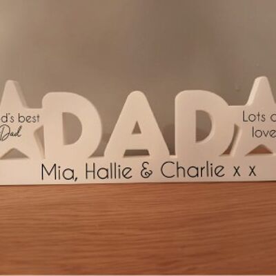 Freestanding Dad With 2 Stars VERSION 2 - 10mm Clear Acrylic