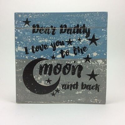 Tekstbord30x30 cm rand "Dear Daddy-Moon" (VE 2)