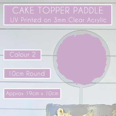 UV Cake Topper Paddle (6 Colour Options) - Colour 2